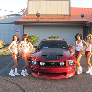 Hooters girls with Kyle's Car