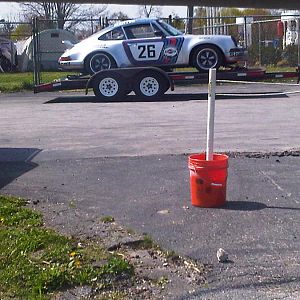 Porsche on trailer
