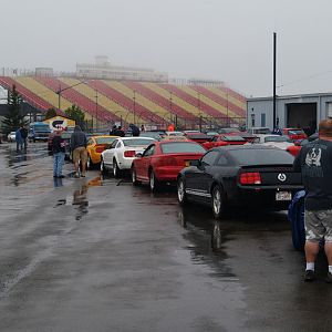 Waiting to get on the track