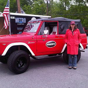 We showed the 1967 Bronco with a matching numbers 289 V8 shown here with my co-pilot and favorite girl in the World Kathleen