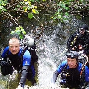 Fred, Rick and I coming back from a killer cave dive!