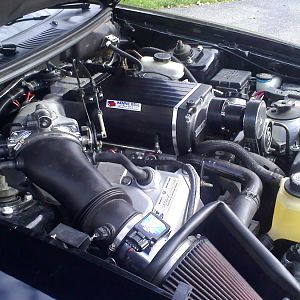 Pic of my cold air intake, mass air flow sensor and KB throttle body.