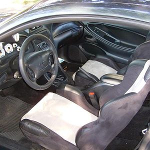 Summer project when I installed a complete black interior with a new FRPP FR500 steering wheel.
