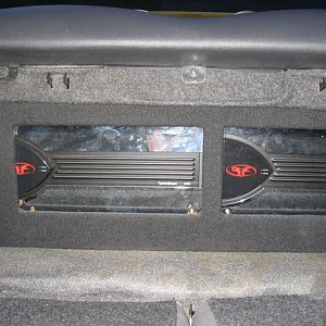 View of the amps with seats down