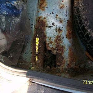 Minor rust in trunk  only hole is in the trunk Floors are great
