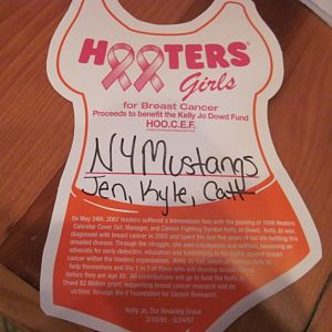 We donated to Hooter's in NYMustangs name