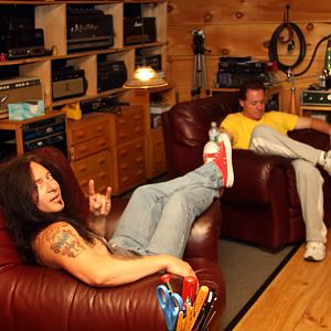 Lounging at Millbrook Sound Studios during the recording of our new album.