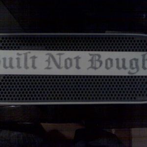 built not bought sticker for the back window