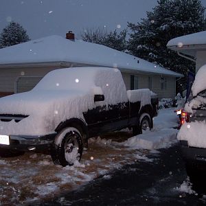 My 2000 Ranger 4X4 under about 6-7" of the first snow of winter 2013/2014.