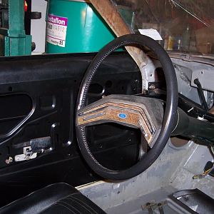 1/13/17 Steering wheel from a 1980 Bronco modified to work on my 69 Mustang.